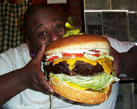 Fat Black Guy Eating Hamburger 93